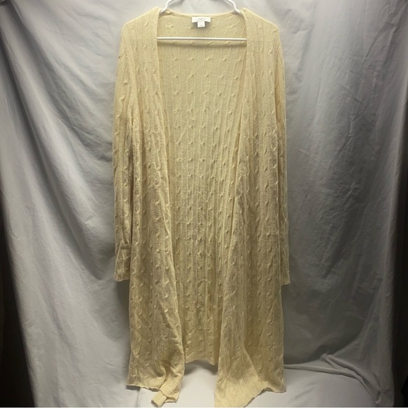 Ann Taylor Loft L Duster Cardigan Angora Wool Blend Sweater Long Womens - Picture 1 of 7